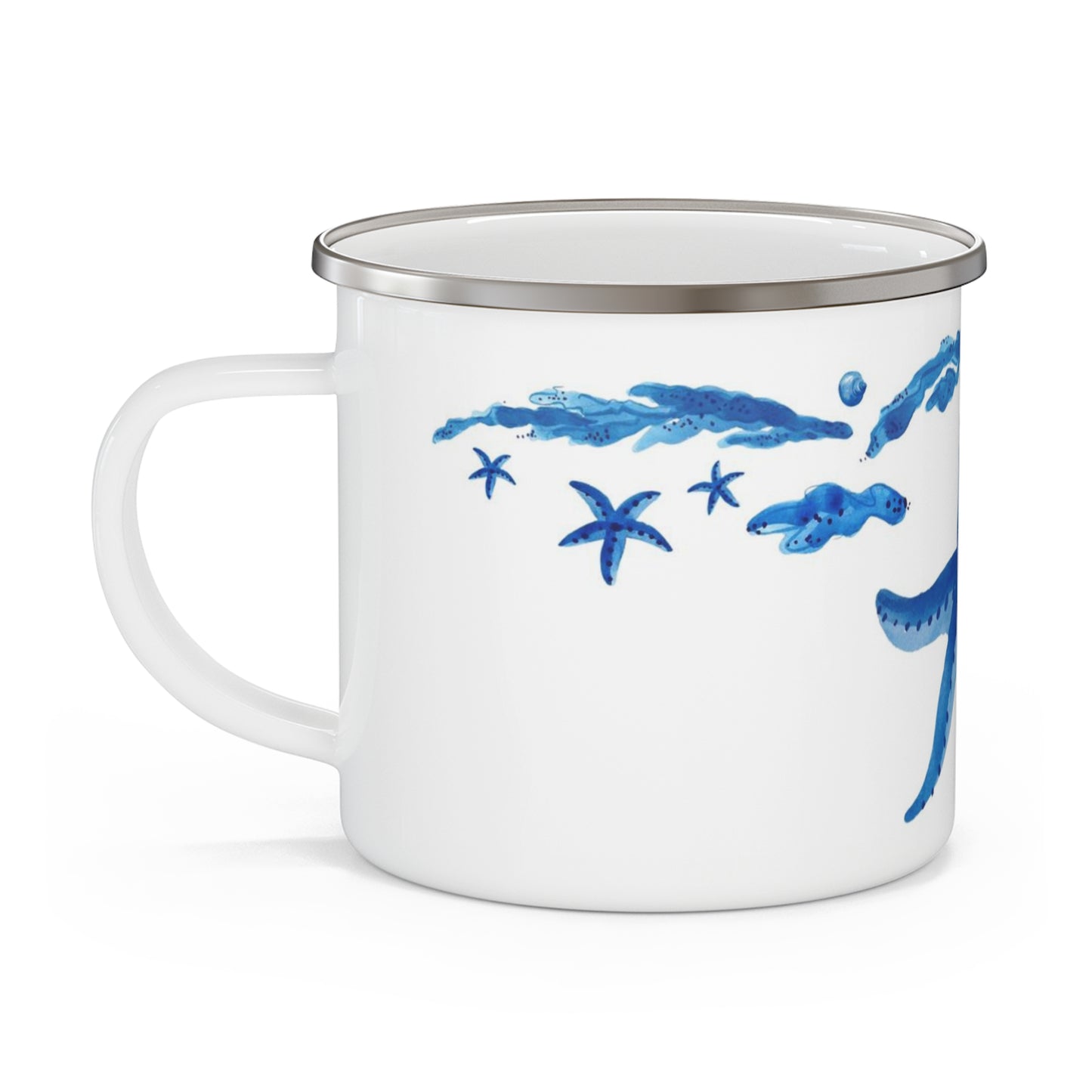 Blue Starfish Enamel Camping Mug Center Design