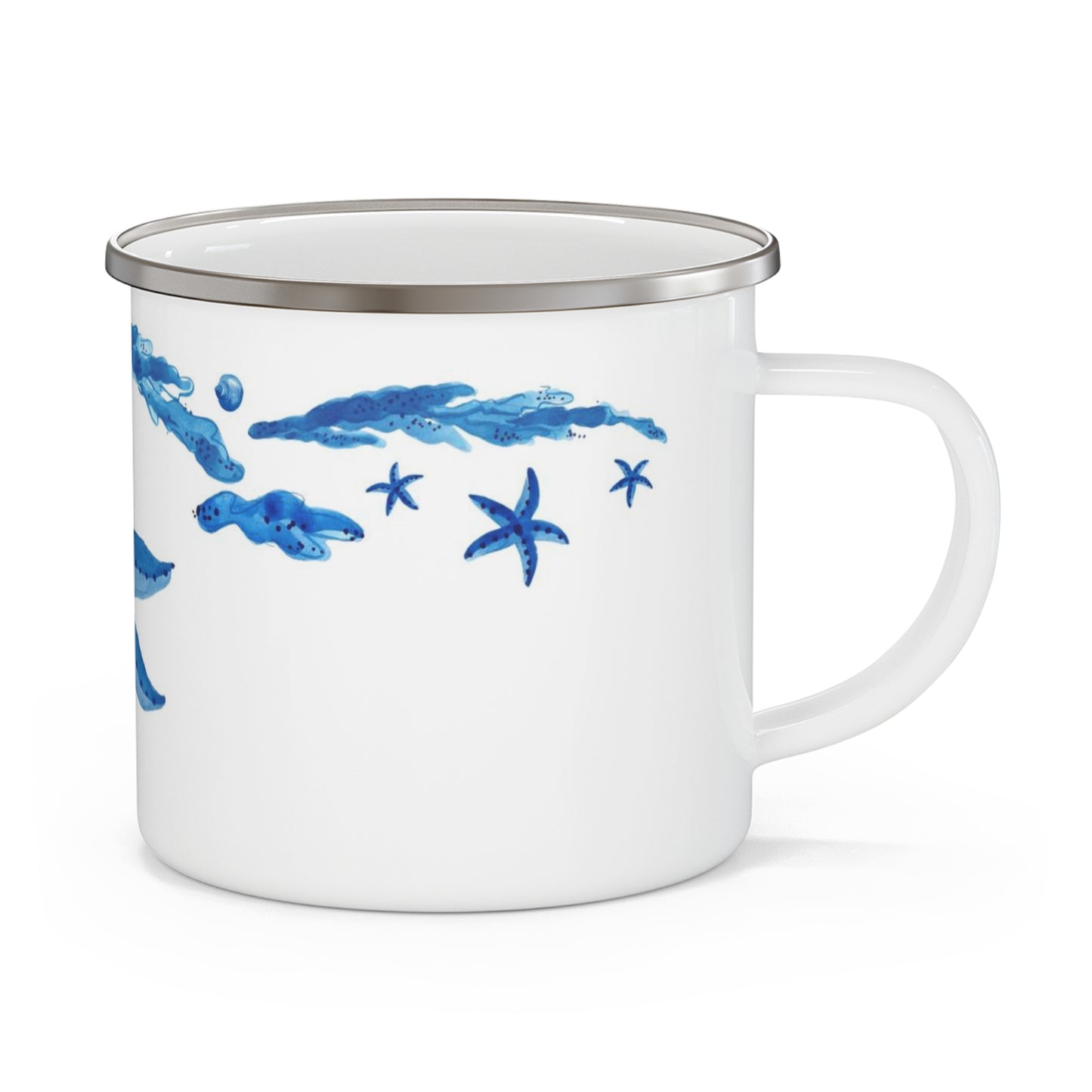 Blue Starfish Enamel Camping Mug Center Design