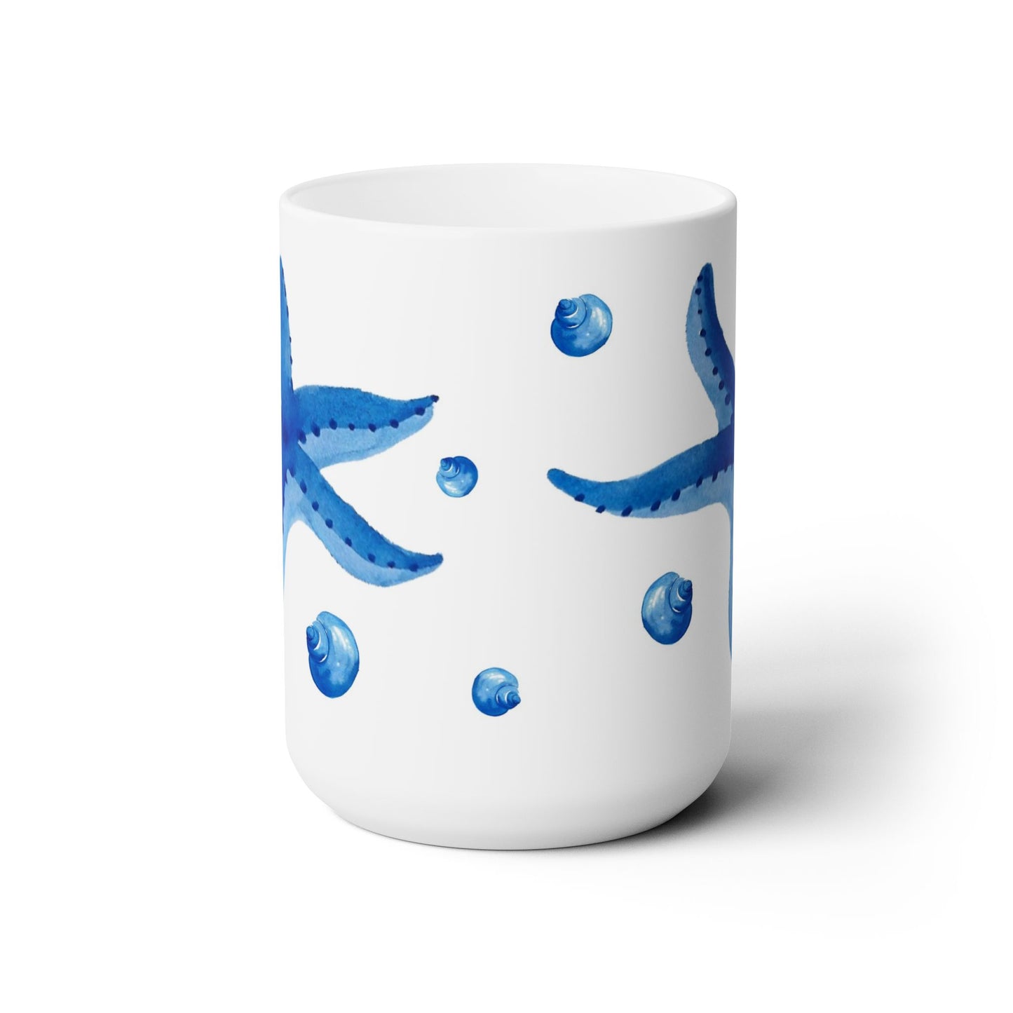 Blue Starfish Ceramic Mug 15oz