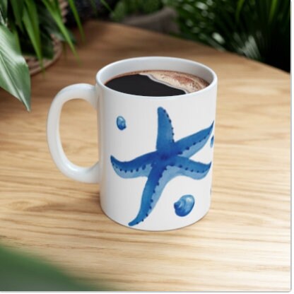 Blue Starfish Coffee Mug 11 oz