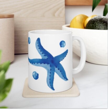 Blue Starfish Coffee Mug 11 oz