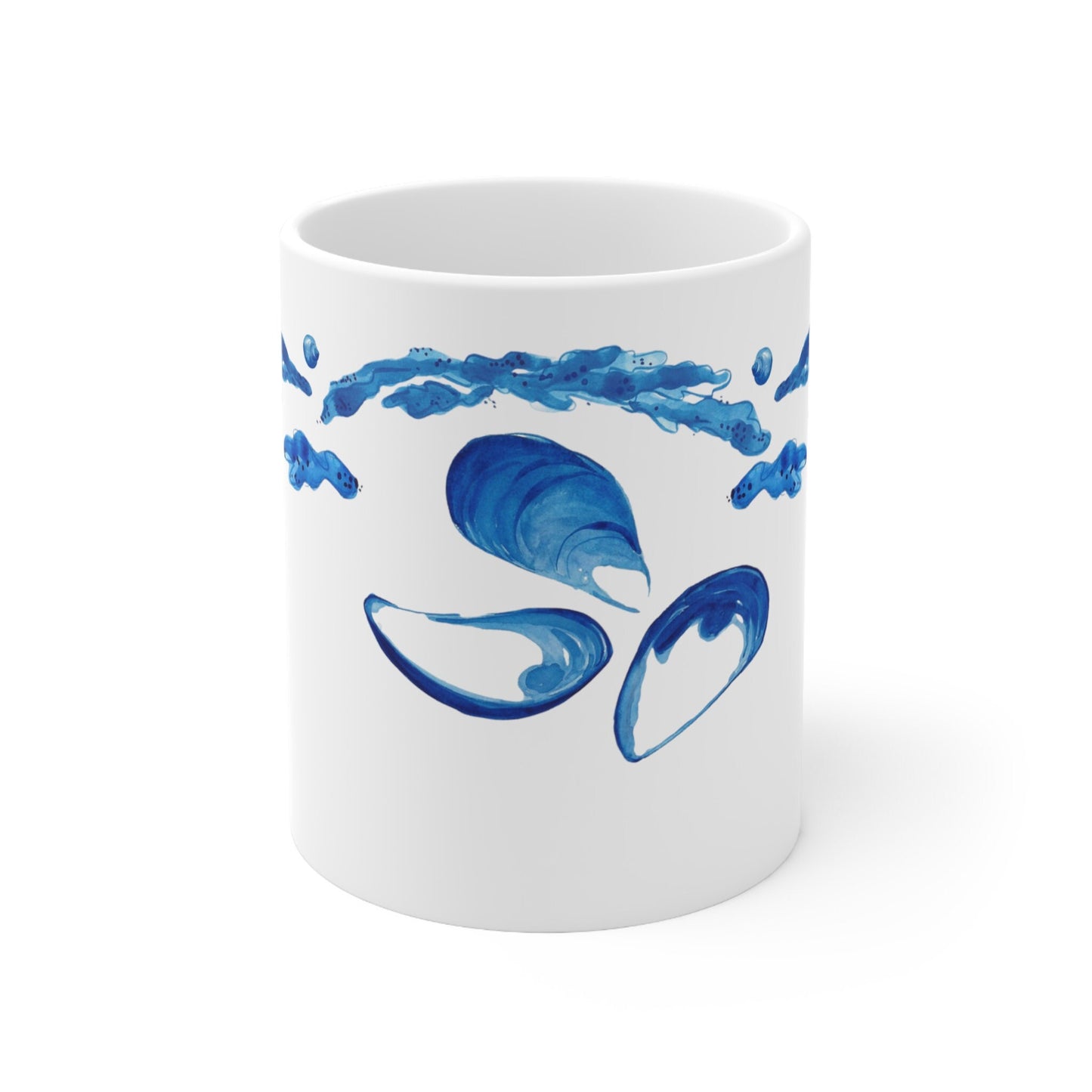 Blue Mussel Coffee Mug Center Design 11 oz