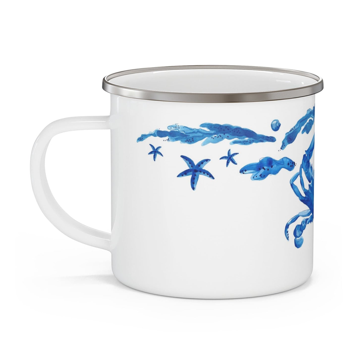 Blue Crab Enamel Camping Mug Center Design