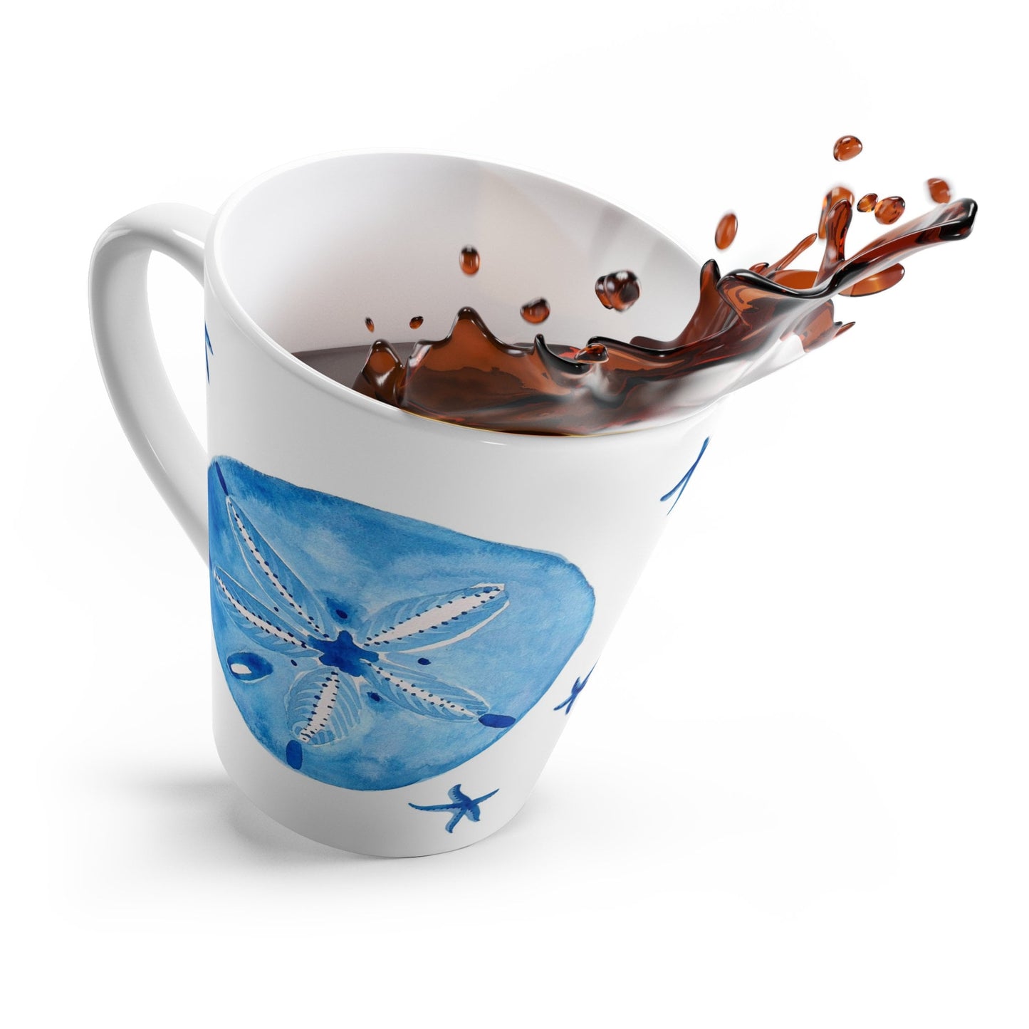 Blue Sand Dollar Latte Mug