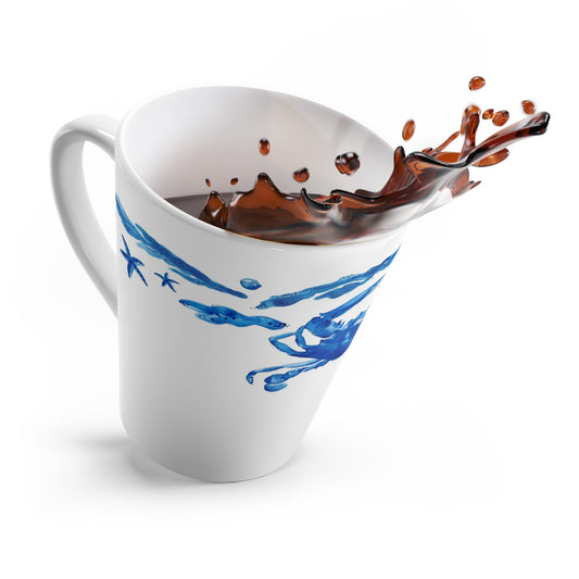 Blue Crab Latte Mug Center Design