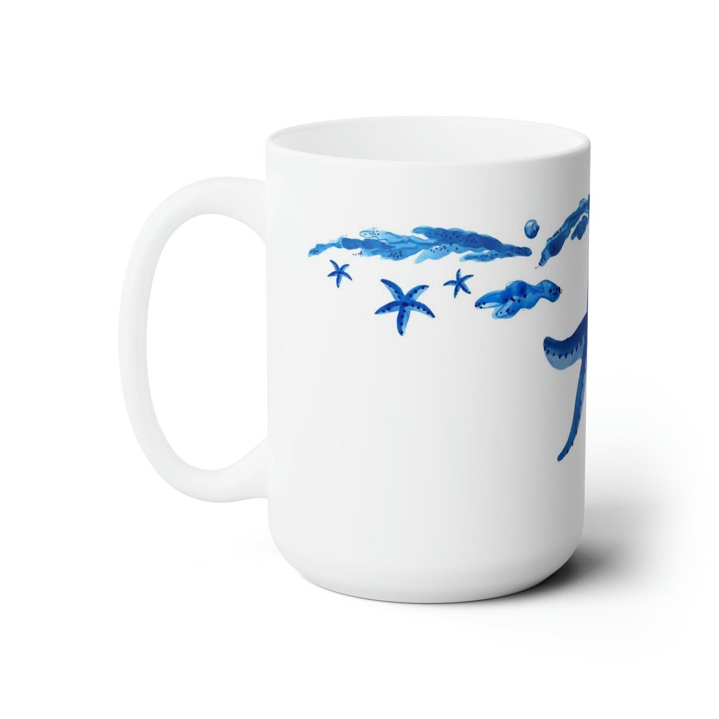 Blue Starfish Center Design Ceramic Mug 15oz