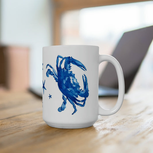 Blue Crab Ceramic Mug 15oz