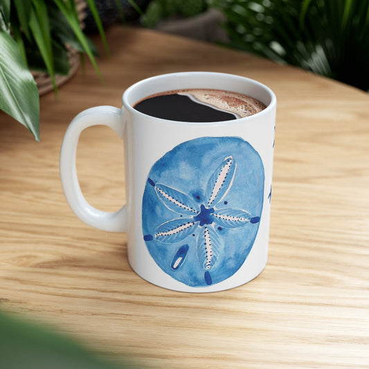 Blue Sand Dollar Coffee Mug 11 oz