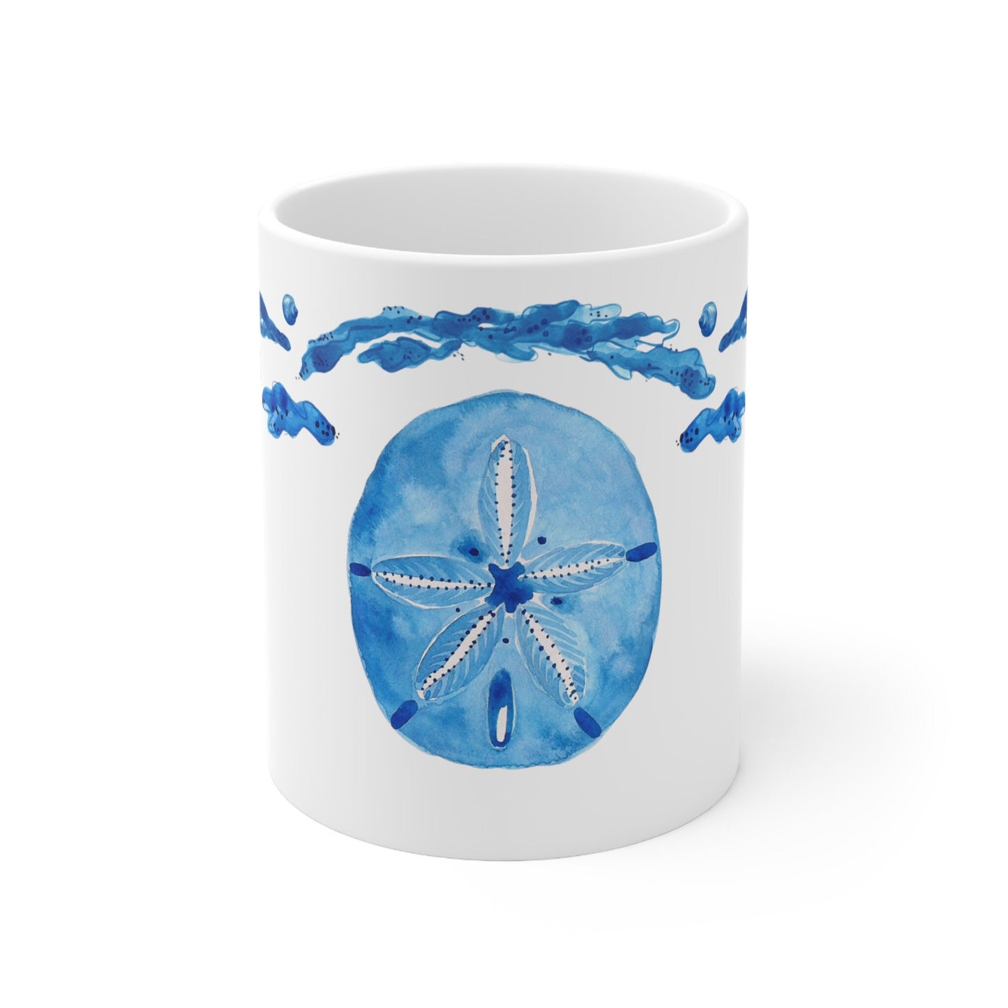 Blue Sand Dollar Coffee Mug Center Design 11 oz
