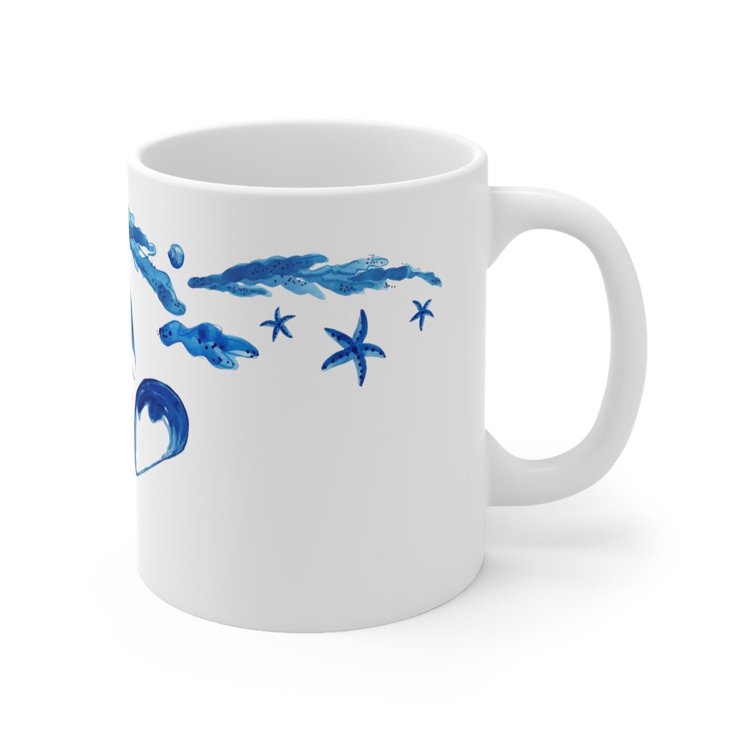 Blue Mussel Coffee Mug Center Design 11 oz