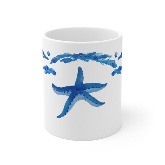 Blue Starfish Coffee Mug Center Design 11oz