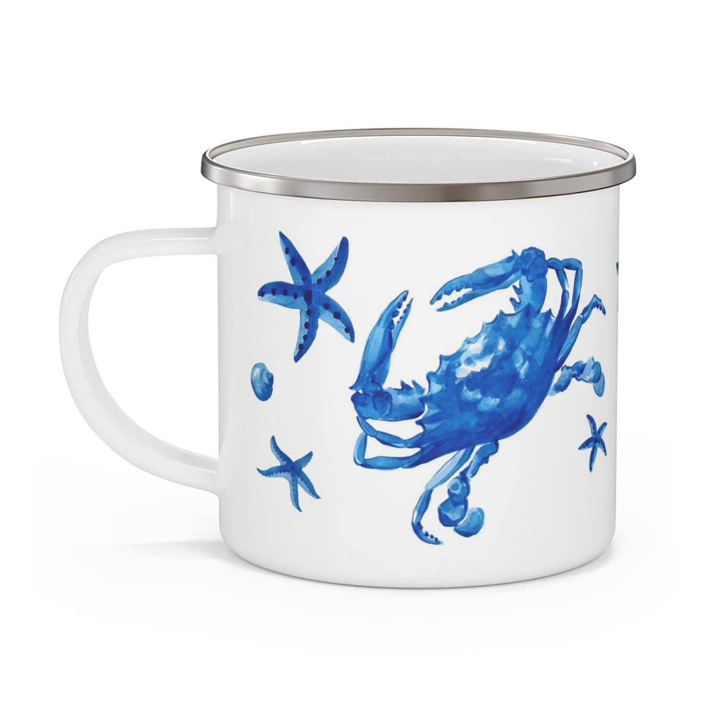 Blue Crab Enamel Camping Mug