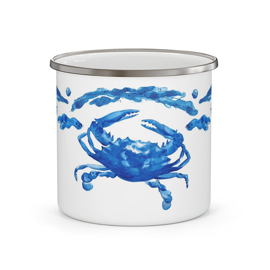 Blue Crab Enamel Camping Mug Center Design