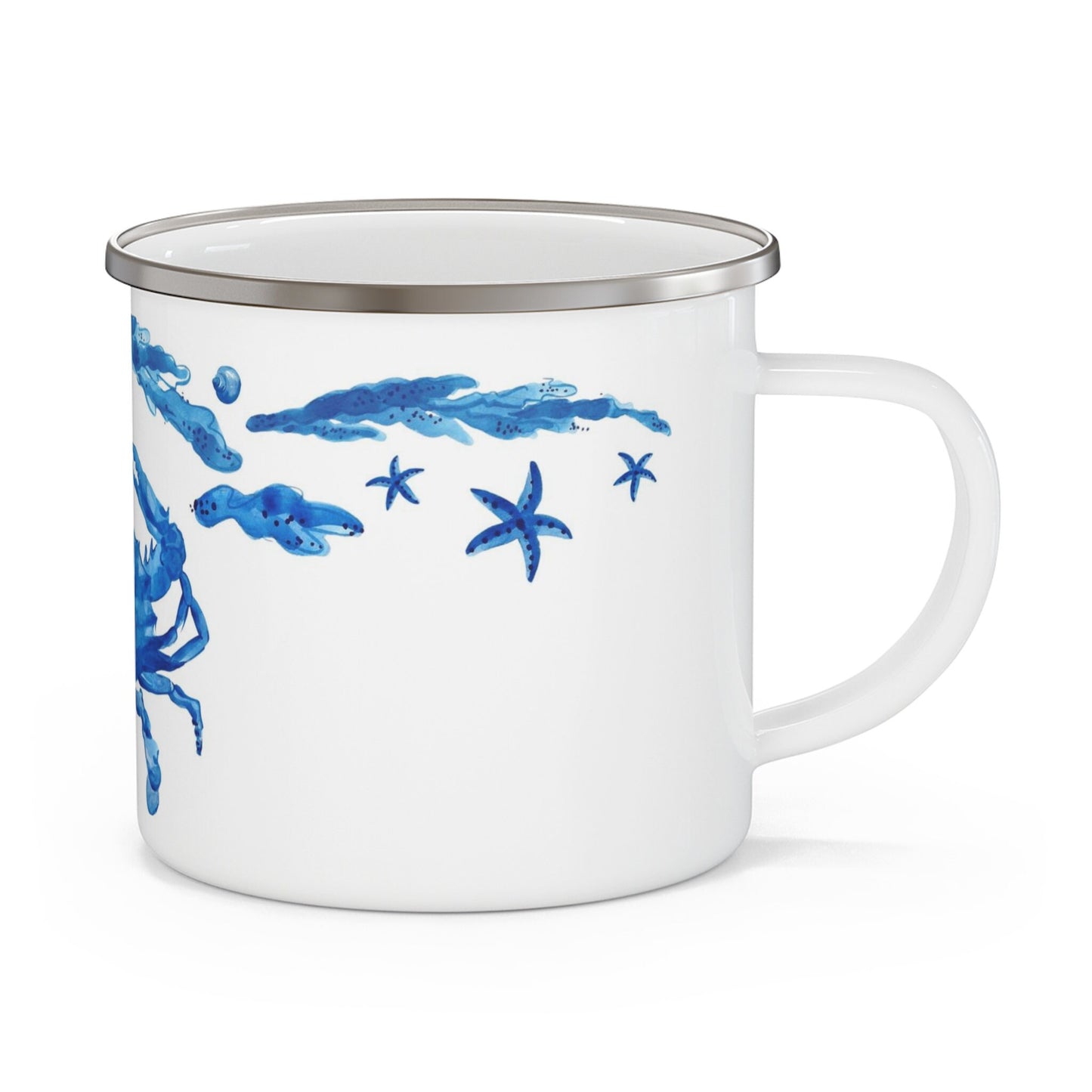 Blue Crab Enamel Camping Mug Center Design