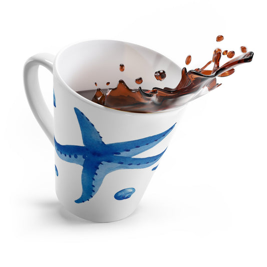 Blue Starfish Latte Mug