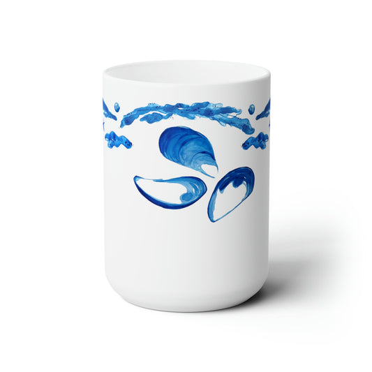 Blue Mussel Coffee Mug Center Design 15oz