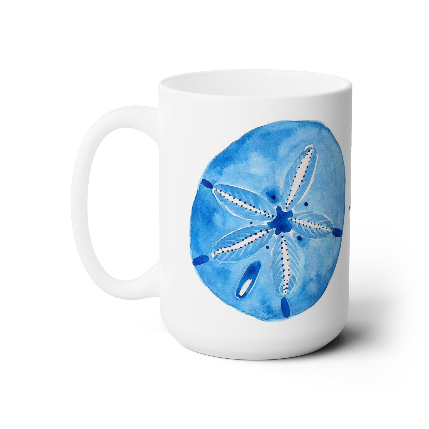 Blue Sand Dollar Ceramic Mug 15oz